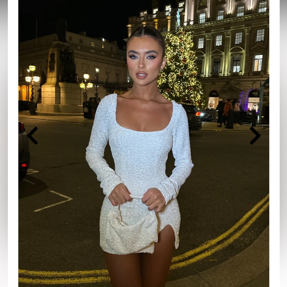 White sequin dress
